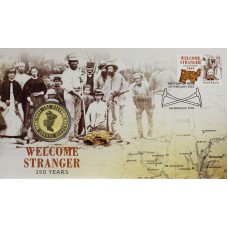 AUSTRALIA 1869 . ONE 1  DOLLAR COIN . WELCOME STRANGER . 100KG GOLD NUGGET